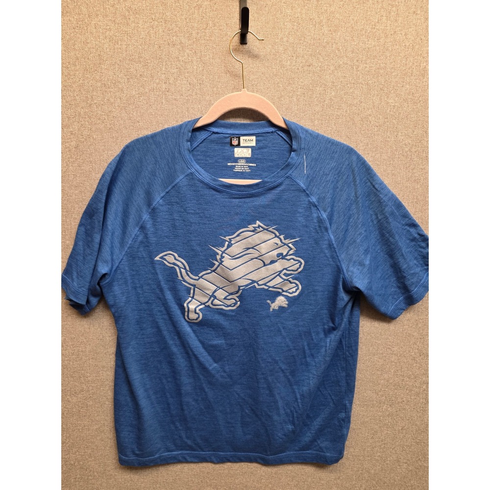 NFL Team Apparel Detroit Lions Mens Blue TX3 Cool Performance T-Shirt 2G08 L